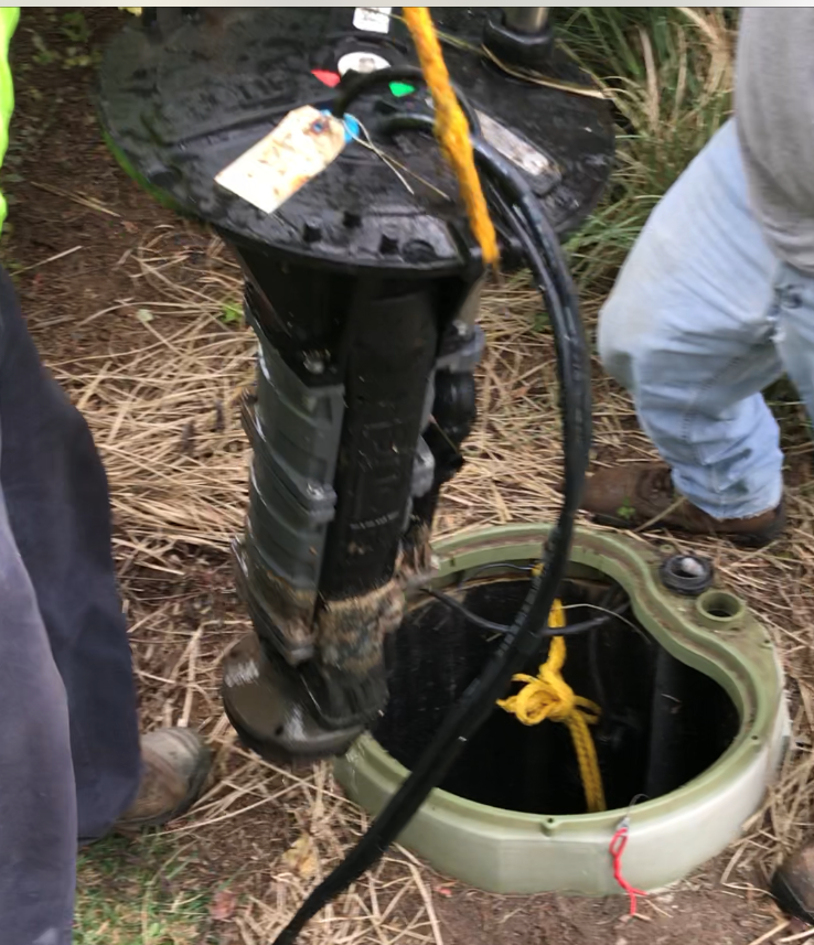 Competitor pump being removed from system